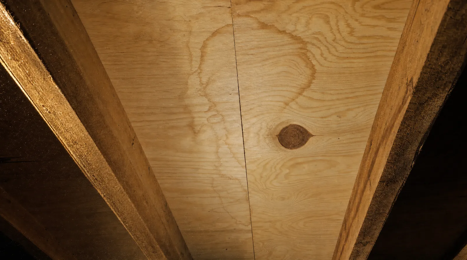 Platelage avec légères traces d'humidité